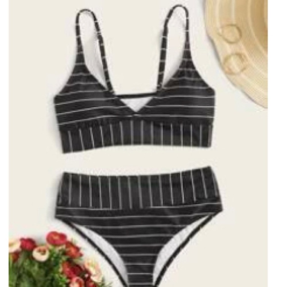 striped bikini set